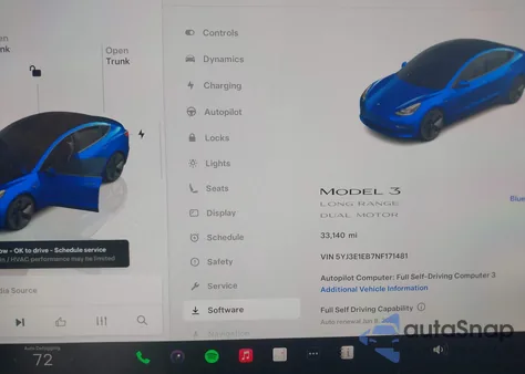 2022 Tesla Model 3 Long Range Dual Motor All-Wheel Drive z USA, uszkodzony, nr VIN 5YJ3E1EB7NF171481